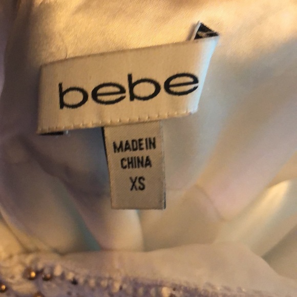 Bebe white top with beaded details all around - Picture 6 of 6